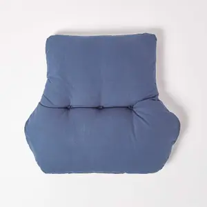 Homescapes Navy Cotton Back Support Cushion