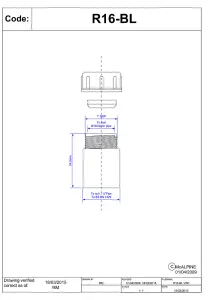 McAlpine R16-BL 1.25" x 19/23mm Reducer in ABS Black