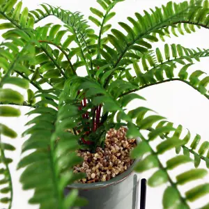 40cm Artificial Fern with Ceramic Planter & Stand