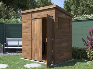 Dunster House Garden Shed 1.8m x 1.2m Pressure Treated Wooden Outdoor Storage Window Overlord Pent