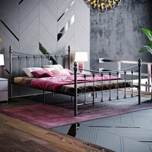 Vida Designs Paris Black 4ft6 Double Metal Bed Frame, 190 x 135cm