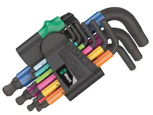 Wera 05133164001 950/9 Hex-Plus Multicolour L-Key Set, 9 Piece (1.5-10mm) WER133164