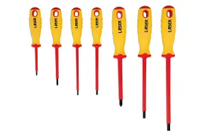 Laser Tools 5986 7pc VDE 1000V Insulated Screwdriver Set Flat & Phillips