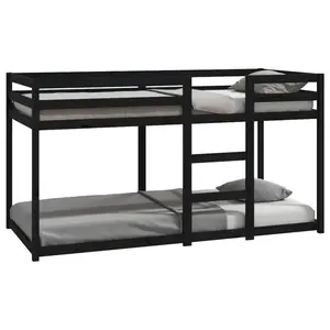 Cullompt Harriet Bee Bunk Bed 90x200 Cm Solid Wood Pine Black / 80 x 200 cm