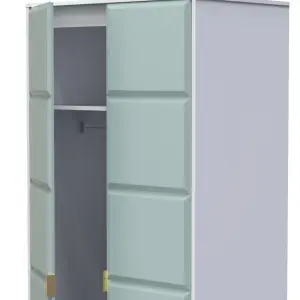 Cube Ready assembled Modern Matt duck egg & white Tall Double Wardrobe (H)1970mm (W)740mm (D)530mm