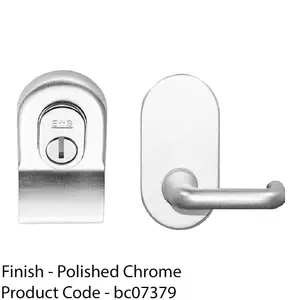 Security Profile Cylinder Latch Pull Handle & Mini Lever Polished Chrome 86x54mm