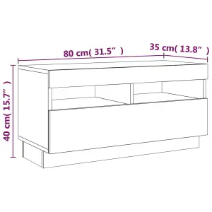 vidaXL 3 Piece TV Cabinet Set with LED Lights Smoked Oak Engineered Wood