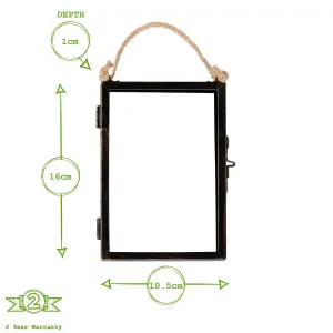 Nicola Spring - Hanging Metal Photo Frame - 4" x 6" - Black