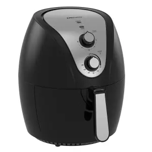 EMtronics Large Family Air Fryer with 4.5L Basket and Timer - Black