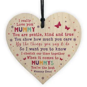 Mummy Gift Wooden Hanging Heart Mummy Birthday Christmas Gift Unicorn Gift Sign