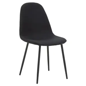 Comfortable Sturdy Black Fabric Dining Chair, Contemporary Modern Dining Chair, Versatile Modern Chair