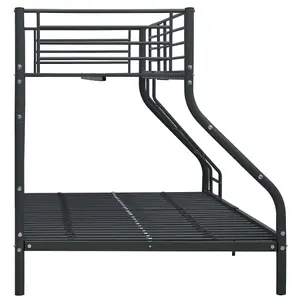 Berkfield Bunk Bed Frame Black Metal 140x200 cm/90x200 cm