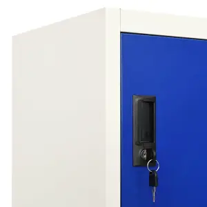 Berkfield Locker Cabinet Grey and Blue 90x45x180 cm Steel