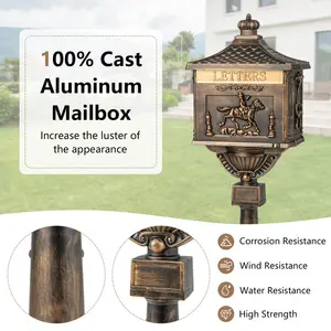 Dasaki Aluminium Pillar Box Brown