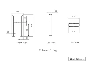 Right Radiators Pair of Raw Metal Floor Mounting Feet for Cast Iron Tranditional 3 Column Radiator