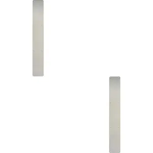 2x Plain Door Finger Plate 650 x 75mm Satin Stainless Steel Push Plate