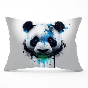 Panda Face Splashart Light Background Cushions 33cm x 48cm