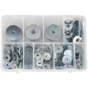 240 Piece Zinc Plated Repair Washer Assortment - M5 to M10 - Storage Box