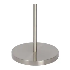 Lucide Zenith Modern Floor Reading Lamp - LED Dim. - 3000K - Satin Chrome