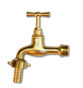 1/2" Solid Polished Brass Tap Faucet Mixer Basin Garden Bathroom Kitchen BIB