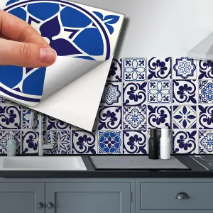 Walplus Cala Blue Mediterranean Combo Tile Stickers