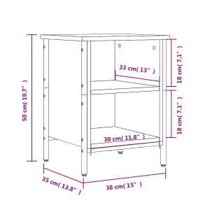 Shoe Cabinet Brown Oak 38x35x50 cm Engineered Wood