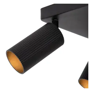 Lucide Clubs Modern Ceiling Spotlight - 4xGU10 - Black