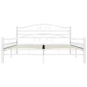 Berkfield Bed Frame White Metal 140x200 cm