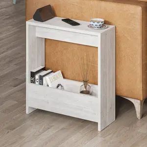 Beeler Modern Slim Compact Side Table Antique White