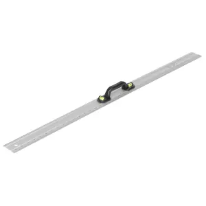 Hardys 1000mm Aluminium Metal Ruler & Spirit Level with Handle - CM, MM and Inch Measurements - 90 and 180 Degree Spirit Gauges