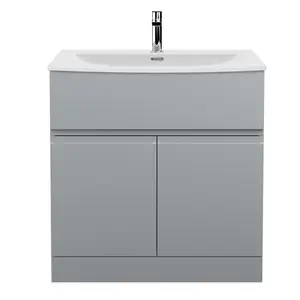 Urban 800 mm Free-Standing Single Vanity Unit Satin Grey