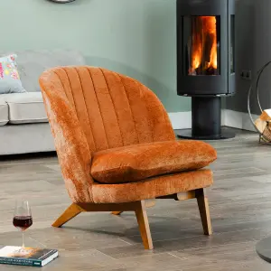 Mateo Fabric Accent Chair - Orange