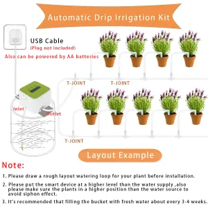 WOWLED Automatic Drip Irrigation System, Indoor Plant DIY Smart Irrigation Kit Self Watering System for House Plants