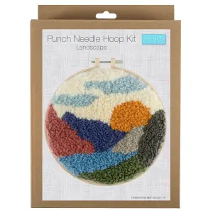 P/NEEDLE LANDSCAPE - Punch Needle Kit: Yarn and Hoop: Landscape - Trimits