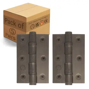 AFIT Dark Bronze Door Hinges - 3 Inch / 76mm  Internal Fire Door Hinges - 5 Pairs