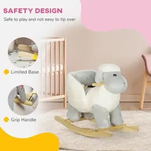 AIYAPLAY Baby Rocking Horse with Safety Belt, Sound, for 1-3 Years, Grey