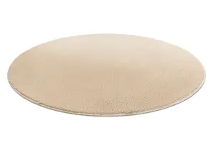 Modern washing carpet LINDO circle beige, anti-slip, shaggy circle 100 cm