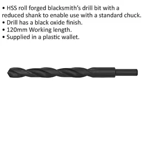 High-Quality 12mm HSS Roll Forged Blacksmith Drill Bit with Reduced Shank