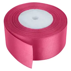 50mm Hot Pink Double Sided Satin Polyester Ribbon Roll, 25 metres