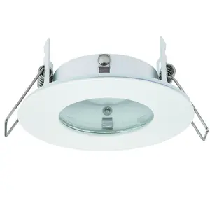 IP65 Bathroom Slim Round Ceiling Downlight Matt White Recessed GU10 LED Lamp