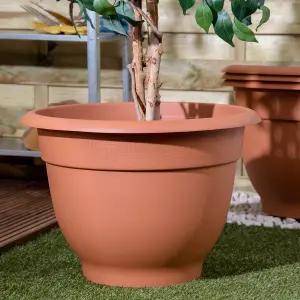 Wham Bell Pot 4x48cm Round Recycled Plastic Planter Terracotta