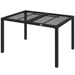 Four Seater Steel Garden Table with Wired Top