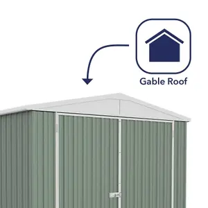 Absco 10ft x 15ft Garden Utility Workshop Green Apex Roof Storage Shed Double Doors