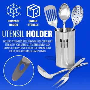 6pc Stainless Steel Kitchen Cooking Tool Utensil Set Spoon Fork Ladle Turner