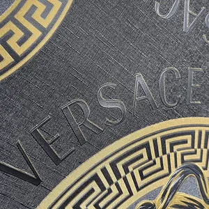 Versace Medusa Head Black & Gold Wallpaper 38611-7