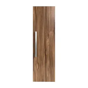 Rinse Bathrooms 1200mm Walnut Wall Mounted Tall Unit Bathroom Storage Cabinet Unit Flat Packed