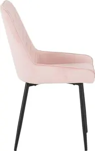 Avery LUXE Baby Pink Velvet Dining Chair x2 Velvet Fabric Priced per Pair