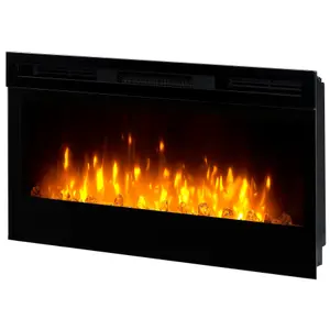 Dimplex Prism 34 1.1kW Gloss Black Glass effect Electric Fire (H)457mm (W)823mm (D)179mm