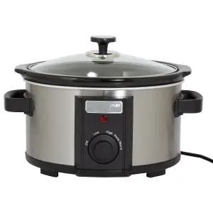 6.5L Slow Cooker Black Removable Ceramic Bowl 315W