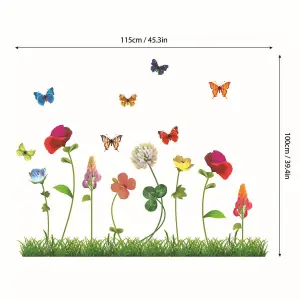 Walplus Happy Garden With Butterflies Kids Sticker PVC Multicoloured